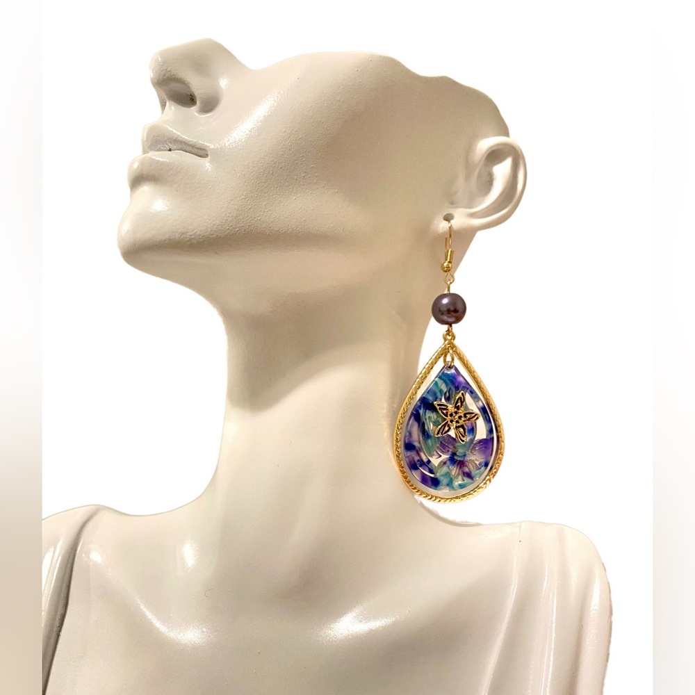 Acrylic Double Teardrop Earrings